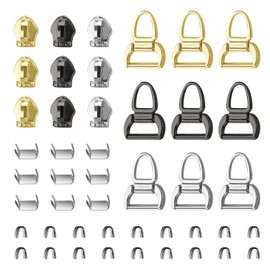 VICHERIA Zipper Repair Kit (45 Pcs), Universal Size #5 Zippers for Sewing, Replacement Slider Pull Fix Kit for Jackets, Coat, Boot, Backpack, Purse