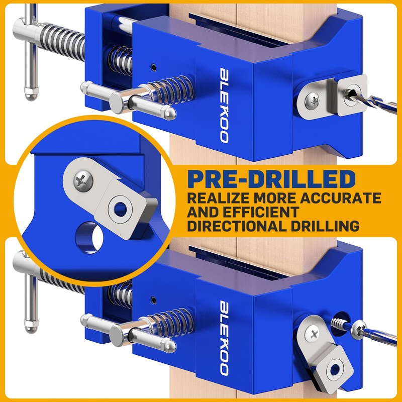BLEKOO 4 Pack Cabinet Clamps for Installation, Solid Drilling Tool