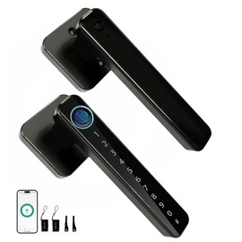 CHEN LCLILICHEN Smart Door Lock, Fingerprint Door Knob, 5 in 1 Digital Knob APP/Keypad Code/IC Cards/Fingerprint/Keys, for Home Hotel Apartment Office