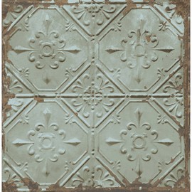 A-Street Prints 2701-22331 Tin Ceiling Distressed Tiles, Teal