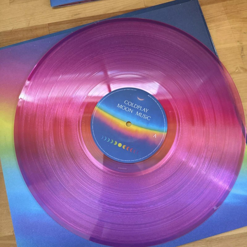 Coldplay Moon Music Pink Vinyl SIGNED