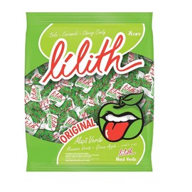 LILITH Bala Original Maca Verde 600 grs./ Chewy Candy Green Apple Flavor 1.32 lb.