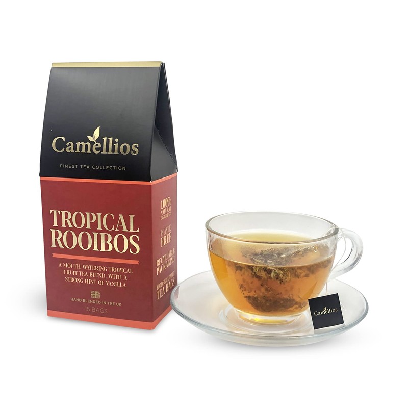 Tropical Rooibos Tea, Pyramid Tea Bags, Herbal Tea, Caffeine Free,