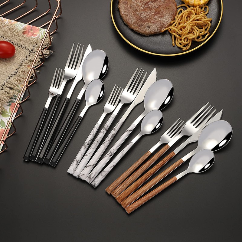 Juego de Cubiertos, Diseño Ergonómico Cuchillos de Acero Inoxidable de