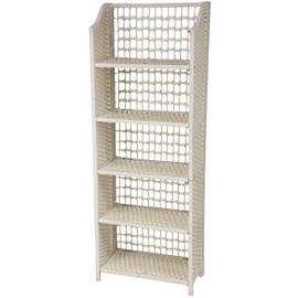 Red Lantern 53" Natural Fiber Shelving White Unit, 5 Shelf