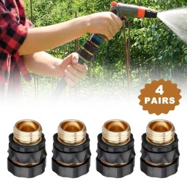 Unbranded 3/4' Garden Hose Quick Connect Brass Anodized Aluminum Female Male With SHUT OFF