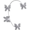 fdsmall 2PCS Butterfly Ear Clip, Glitter Rhinestone Butterfly Ear Cuff