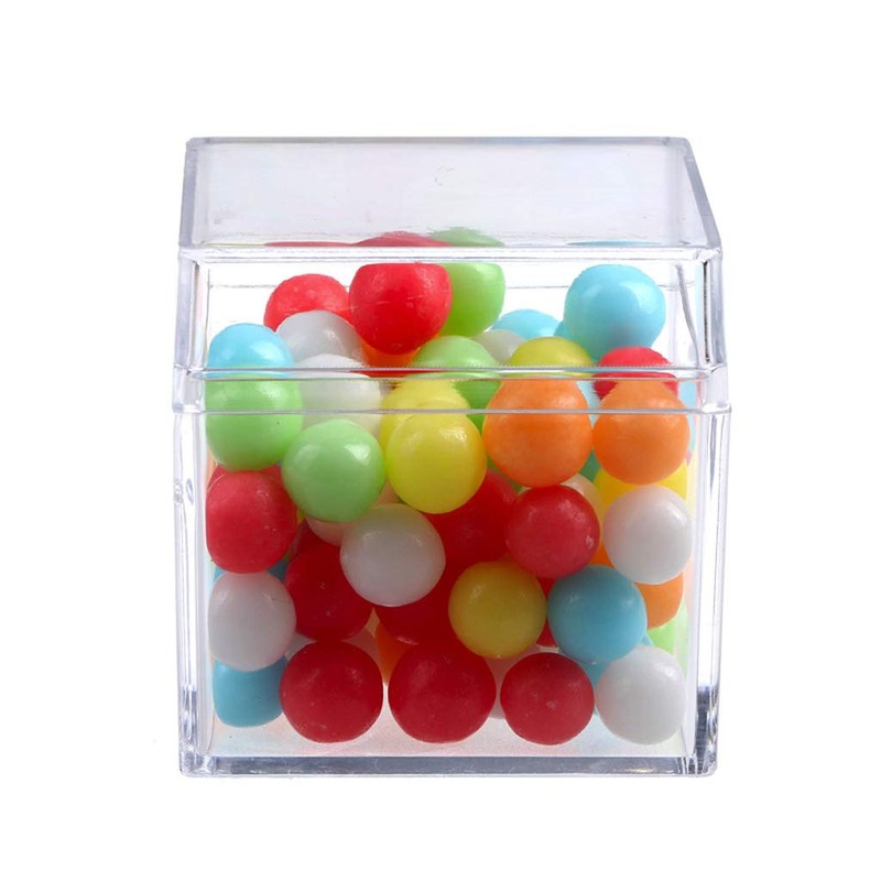 EINCORN Plastic Transparent Box Square Candy Box Acrylic 5 Sided