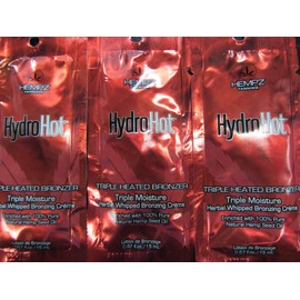 Supre Tan 10 PACKETS - HEMPZ HYDROHOT TRIPLE HEATED BRONZER HOT TINGLE TANNING LOTION