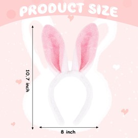 ACO-UINT 6Pcs Bunny Ears Headband Easter Plush Bunny Ear Bulk Bunny Ears Rabbit Ears Headband for Party Favor and Costume Decoration Bunny Ears for Adult