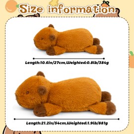 KOPHINYE Weighted Capybara Stuffed Animal,10in Capybara Plush Weighted Stuffed Animal for Kids, Cute Huggable Cartoon Plush Birthday Gifts for Kids, Boys and Girls