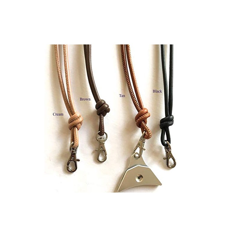Soft nappa leather lanyard - assorted colours chrome colour clips