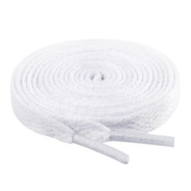 riemot Flache Schnürsenkel 1 Paar reißfest 8mm Breit Schuhbänder Ersatz Sport Shoe laces für Sneaker Sportschuhe, Laufschuhe, Erwachsenenschuhe, Kindschuhe - Weiß, 90cm