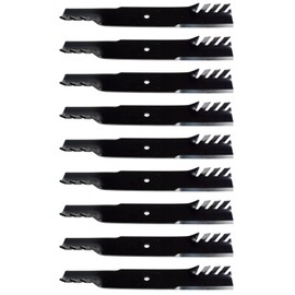 USA Mower Blades 9 CMB483BP Toothed High-Lift fit 103-6383 103-6383-S 103-6393 103-6393-S 103-6398 103-6398-S Length 20-1/2 in. Width 3 in. Thickness .250 in. Center Hole 15/16 in. 60 in. Deck