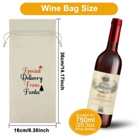 Christmas Gifts for Friends Women Wine Bags for Wine Bottles Christmas Party Gifts for Adults Burlap Wine Bags with Drawstring Holiday Gifts for Coworkers Wine Accessories Gifts for Wine Lovers