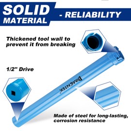 limontek Inner Tie Rod Removal Tool, Master Inner Tie Rod Tool Set with 12 Crowfoot Adapters & 1/2 Inch Drive Tube for Tie Rods Remove & Install (Blue)