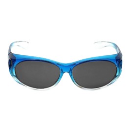 Calabria P2866POL-2T Polarized Fitover Sunglasses Wear Over Eyewear Blue Grey Men Women Wrap Around Style Tinted Sun Glasses