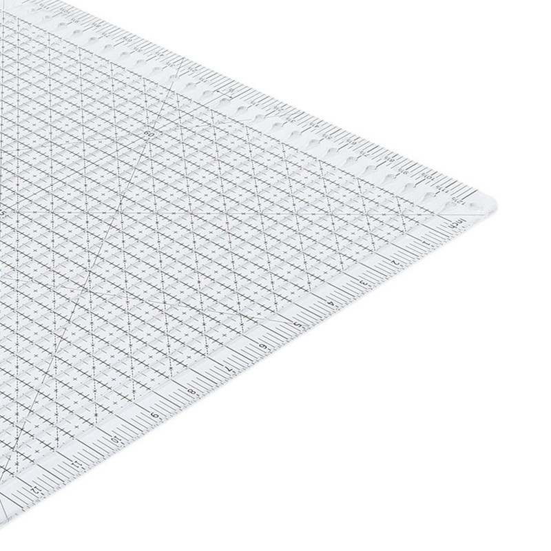 Quilting Ruler 12in Wide Transparent Acrylic Accurate Scale Black Grid