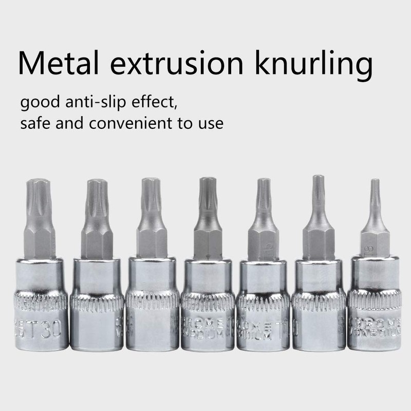 Torx Bit Sets - 13pcs, T50, T8-T70, 1/2", "3/8", "1/4