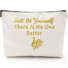 Singer Makeup Bag, Music Lover Cosmetic Bag, Singer Fans Merchandise Quotes, Portable Makeup Storage Organizer, Friendship Gifts for Birthday, Christmas, Mother's Day, White, Makeup Bags