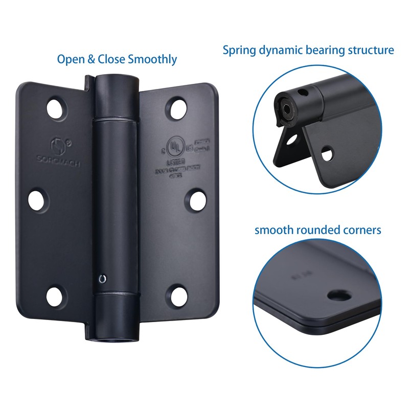 SORGMACH Self Closing Hinge 3 ½"x 3 ½" Satin Nickel