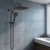 Unbranded Black 13 in Rain Square Shower Head with Handheld