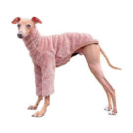 D DOGGY STAR Italian Greyhound Clothes - Suéter de forro polar cálido para perros (L, forro polar beige)