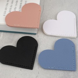 Heart Corner Fixed Bookmark for School PU Triangle - Blue 5ea