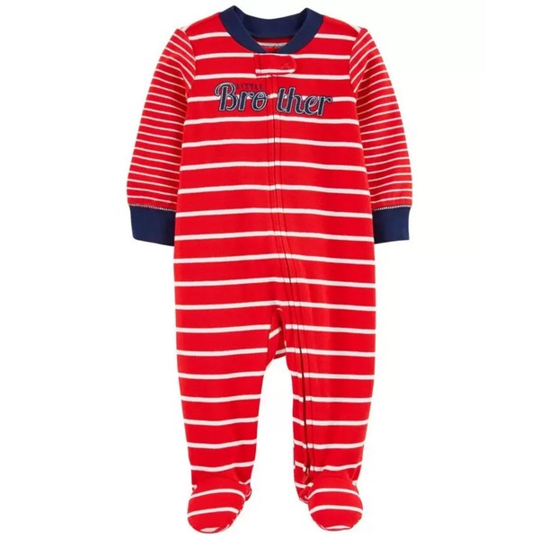 Carter's Baby Boys' Cotton Zip-up Sleep N Play (Red/Stripe Little