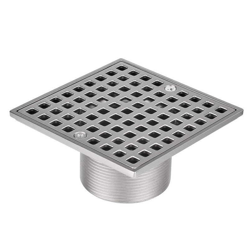 Annde 4-1/4 Square Floor Shower Drain, Shower Drain Base for