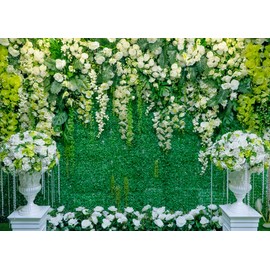 LYCGS 7X5FT Green Floral Leaves Backdrop Wedding Backdrop Birthday Party Backdrop Baby Shower Background Outdoorsy Theme Shoot Props X-24