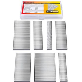 Breezliy 2100 PCS Brad Nails 7 Sizes multi-Length Galvanized Straight Finishing Nail,Each specification has an independent sponge anti-collision packaging