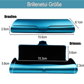 Eyglajdd Lightweight Aluminium Glasses Case for Men and Women, blue