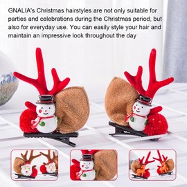 GNALIA 3 Pairs Hair Clips Christmas Hair Clips Hair Accessories Reindeer Antlers Hair Pins for Women Girls Children