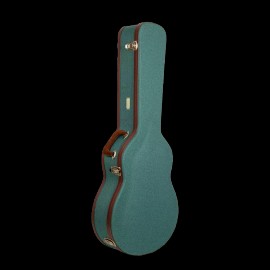Crossrock Master Series-Wooden 000 12-fret Acoustic Guitar Case-Security Lock - Malachite Blue Tweed
