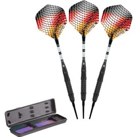 Elkadart Titanium 90% Tungsten Soft Tip Darts with Storage/Travel Case, Black, 18 Grams,One Size