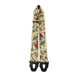 Perri's Leathers TWSPL-7058 Jacquard Guitar Strap with Locking ends - 2", Skull & Rose
