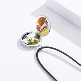 REDSUN Wolf Head Locket Necklace 925 Sterling Silver Photo Amulet Necklace Amulet Locket with Photo Wolf Necklace Amulet Jewellery Gifts for Men Women, Sterling Silver