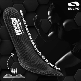 SULPO Memory Foam Insoles - Soft, Comfortable & Thin Insoles for Men & Women Insoles for Trainers Sports Shoes Support Foot Comfort & Fit Size EU 43