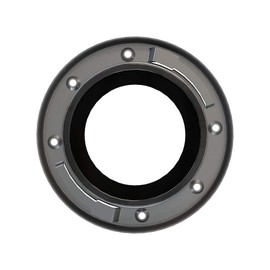 Oatey 43494 3 in. x 4 in. Fast Set Black ABS Closet Flange with Stainless Steel Ring, No Test Cap