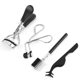 EIAKE 4PCS Eyelash Curler Tools Eyelashes Accessories beauty Makeup Tools Kits with Curling Eyelash Curler,Auxiliary Eyelash Trimmer,Eyebrow Comb and Eyelashes Tweezers Makeup Accessory for Ladies