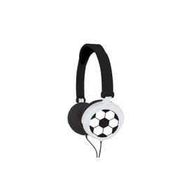 Lexibook HP015FO Football Stereo Headphone, Kids safe, Foldable and adjustable, Black/White