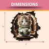 Coffee Lover Cat Wall Hole Decal Wall Sticker with 3D