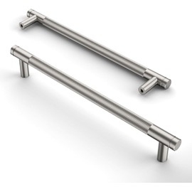 Amerdeco Pack of 10 Brushed Nickel Cabinet Handles 160 mm Hole Spacing, Aluminium Handles for Kitchen Cabinets & Furniture Handles for Drawers