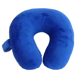 Wolf Essentials Kids Travel Neck Pillow - Cozy Soft Microfiber, Compact Design for Airplane, Car Seat, or Toddler Travel Support – Blue