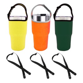 Set of 3 Tumbler 30oz Carrier Holder Pouch with Shoulder Strap, Fit for YETI, Rtic, Atlin, Ozark Trail, Rambler 30 oz Insulated Tumbler Coffee Cup, Neoprene Sleeve with Carrying Handle- 3 Colors