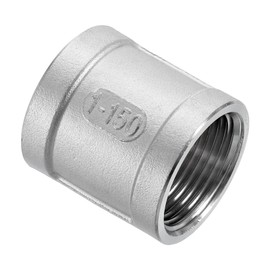 sourcing map NPT 1" x1-5/8 304 Stainless Steel Cast Pipe Fittings, Coupling Pipe Connector Adapter Pipe Connection Accessories for Plumbing Industrial and Residential, Silver