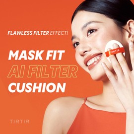 TIRTIR Mask Fit Ai Filter Cushion Foundation | AI-Like Semi-Matte Finish - Up to 72-Hour Medium to Full Coverage Korean Make up Beauty, #27N Camel, 0.63 oz