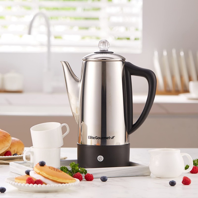 Elite Gourmet EC812 Electric 12-Cup Coffee Percolator with Keep Warm,