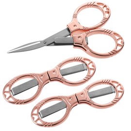 Yolev 3 Pieces Small Scissors Foldable Travel Scissors Stainless Steel Retractable Small Scissors for Home Office, Safe Portable Travel Scissors